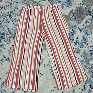Wide Leg Striped Ankle Pants